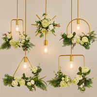 NOUVEAU Lustre à LED de style floral industriel pour plantes Lustre à LED Pendentif pour hôtel Lustre plantes vertes Décoration de mariage