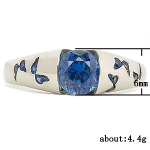 Anello da Donna Multicolore con Farfalla in Zirconia Cubica, Placcato Argento, Gioiello alla Moda - Product Image 2