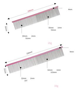 Peigne de toilettage pour chien pliable en acier inoxydable de haute qualité Fenice Luxury Barber-Use, en alliage d'aluminium, avec fonction d'élimination des odeurs - Product Image 6