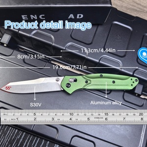มีดพับ Osborne BM940 ด้ามอลูมิเนียมอัลลอยสีเขียว ใบมีดสแตนเลส ขนาด 3.5 นิ้ว ระบบล็อคแบ็ค ความยาวรวม 7.5 นิ้ว DIY OEM - Product Image 6