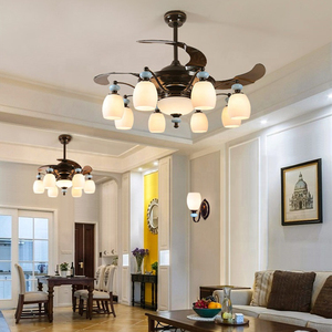 พัดลมเพดานทันสมัยพร้อมไฟ LED และรีโมทคอนโทรล มอเตอร์ดีซี ปรับความสว่างได้ ค่า CRI สูง 95 ใช้ในห้องนั่งเล่น - Product Image 2