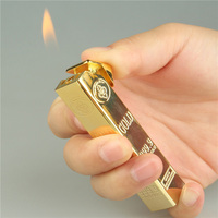 Briquet électronique en forme de lingot d'or, design moderne en métal, pour cadeaux d'affaires, vente en gros