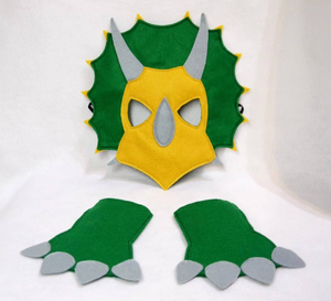 Masque et queues de dinosaure en feutre de laine faits à la main - Amusant, durable, éducatif, pour les enfants de 5 à 7 ans, unisexe, excellente idée <span class=keywords><strong>cadeau</strong></span> - Product Image 5