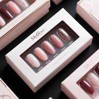 Magnifiques Boîtes Cadeaux en Papier à Fermeture Magnétique Luxe pour Ongles, Logo Personnalisé, Boîtes d'Emballage Magnétiques pour Faux Ongles Press-On et Ongles Artificiels