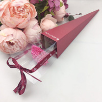Usine en gros personnalisé Offre Spéciale luxe rigide Thanksgiving jour forme fleur boîte-cadeau avec fenêtre transparente