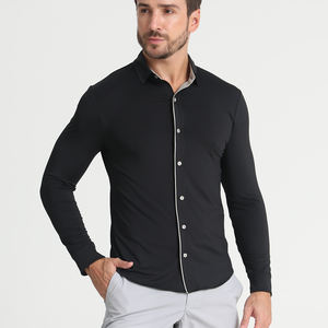 Herren Custom Logo Polyester Solid White Langarm Stretch Atmungsaktiv Formal Button Down Golf <span class=keywords><strong>Dress</strong></span> Shirt für Business Casual - Product Image 3