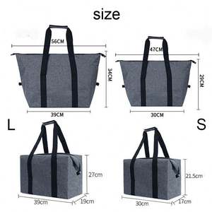 Custom logo Insulated Polyester Beach Cooler Tote <b>Bag</b> for Shopping Travel Picnic with Zipper <b>Delivery</b> <b>Food</b> <b>Bag</b> - Product Image 6