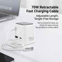 Chargeur Super Rapide Powereric PD70W, Prise US Pliable, QC3.0, Protection Contre les Surtensions OCP, Matériel Ignifuge PC, Téléphone Portable, Ordinateur Portable