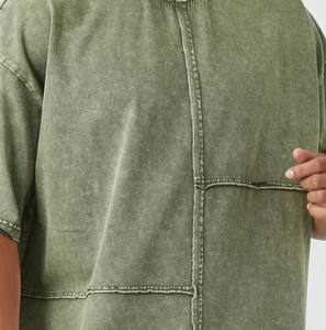 T-shirt Vintage in bianco t-shirt oversize con logo personalizzato da uomo t-shirt da strada in stile lavato t-shirt - Product Image 3