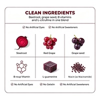 OEM/ODM Bonbons à mâcher à la racine de betterave pour l'énergie et l'endurance, riches en nitrate, L-citrulline, vitamine B12, booster d'oxyde nitrique avant l'entraînement