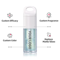 Gloss à lèvres scintillant personnalisable, marque privée, fabricant GMP, kit de gloss à lèvres mignon avec porte-clés pour enfants