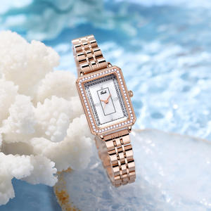 Montre de luxe pour femme Goldie, petit cadran carré en acier inoxydable, étanche, à quartz, bracelet, design <span class=keywords><strong>moto</strong></span>, tendance, niche - Product Image 1