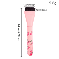 Pinceau Fond de Teint Plat à Une Seule Mouvement, Motif Cerise, Manche en Plastique, Correcteur Sans Trace, Ultra-Fin en Nylon pour Débutants