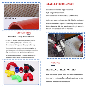 Kinglin Factory Custom Size 4 Ply Fabric Reinforced Car Radiator Intercooler Straight Reducer Coupler <strong>Silicone</strong> <strong>Hose</strong> - Product Image 2