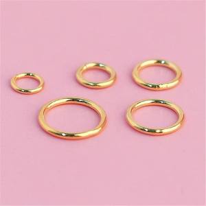 ขายส่งอุปกรณ์ทำเครื่องประดับเงินแท้ S925 ชุบทอง 18K ห่วงวงกลมแบบปิด - Product Image 3