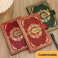 Cuaderno Premium Personalizado A5 con Cierre, Tapa Dura de Cuero PU, Cosido con Hilo, 100 Hojas Gruesas, Protección con Contraseña, Patrón Grabado
