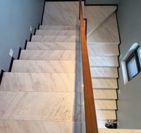 Marches d'escalier en marbre naturel SW STONE, pierre de luxe, rose arc-en-ciel, pour villas, hôtels, maisons auto-construites - Design moderne, poli