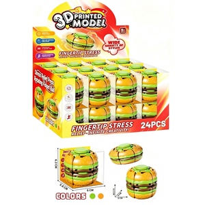 Novedades: Juguete Antiestrés Giratorio con Forma de Hamburguesa Impreso en 3D, Spinner de Mano para Niños, Regalo para Fiestas, Caja de Exhibición de 24 Piezas - Product Image 1