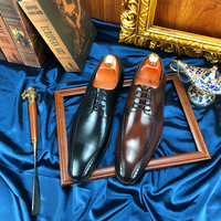 Nouvelle conception, chaussures habillées respirantes pour hommes grandes tailles, en cuir de vache véritable, chaussures Oxford formelles pour le bureau, les affaires, les occasions décontractées