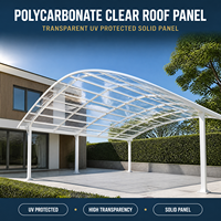 Panneau de toiture transparent en polycarbonate de Chine, panneau solide transparent protégé contre les UV pour auvent extérieur et abri de voiture
