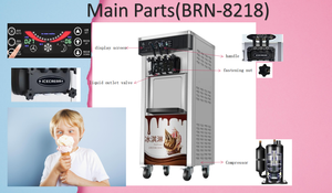 Brelu tre gusti modello diverso per forma deliziosa macchina per gelato fatta in casa 20-28L/H in vendita - Product Image 3