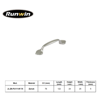 Poignée de tiroir moderne évasée en alliage de zinc nickel brossé 76 mm pour armoire de cuisine, chambre, entrepôt, villa – Qualité OEM usine