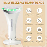 Masseur de cou portable avec chaleur, masseur rechargeable pour le visage et le cou avec vibration haute fréquence et base