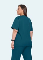 Büyük Beden Bol Nefes Alabilen Esnek Rahat Gevşek Kesimli Scrub Pantolon Takımı Özel Logo Hastane Tıbbi Üniforması Kilolu Kişiler İçin
