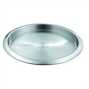 Plateau de serveur de bar Plateau de bar rond martelé 35 cm avec jante Utilisation pour Bar Hôtel Restaurants au prix de gros en acier inoxydable - Product Image 1