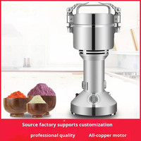 Moteur en acier inoxydable 100G.150G.200G 220V Mini moulin à grains de maïs, de café, de cacao, de soja, de sésame pour usage domestique