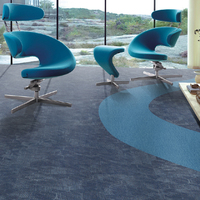 Dalles de Moquette Commerciales en PVC à Fibres PP 50x50 pour Bureau, Auto-Adhésives