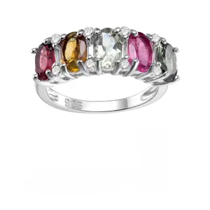Натуральный турмалин цитрин ТОПАЗ стерлингового серебра 925 кольца высокого уровня Роскошные модные Кристаллы ювелирные изделия аксессуары больших размеров для женщин