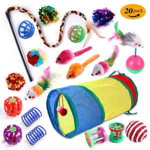 Nuevo Juguete Ecológico de Plástico para Gatos: Túnel Arcoíris Transfronterizo con Ratón de Peluche, Campana y Bola, y Juego de Resortes Divertidos para Gatos - Product Image 2