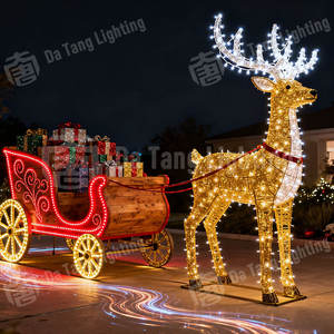 ไฟตกแต่งรูปกวางเรนเดียร์คริสต์มาสแบบ LED IP65 สำหรับตกแต่งภายนอกอาคาร สวนสาธารณะ สนามหญ้า และสวน - Product Image 2