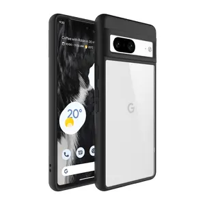 Capa de celular acrílica transparente, capa de tpu de cristal transparente com revestimento de borracha anti-amarelação para google pixel 7