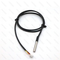 Sensor temperatur antiair DS18B20 dengan kabel silikon 2 tiang untuk berbagai aplikasi