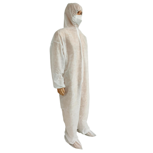 ชุดคลุมป้องกันแบบใช้แล้วทิ้งกันน้ำผ้าใยสังเคราะห์สีขาวชุดทำงานสำหรับใช้ในโรงพยาบาล - Product Image 4