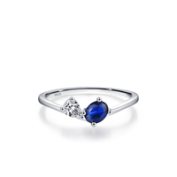 Style chaud en gros bleu pierre Zircon anneau pour les femmes en argent Sterling 925 bijoux nouvelle bague à la mode bijoux fins