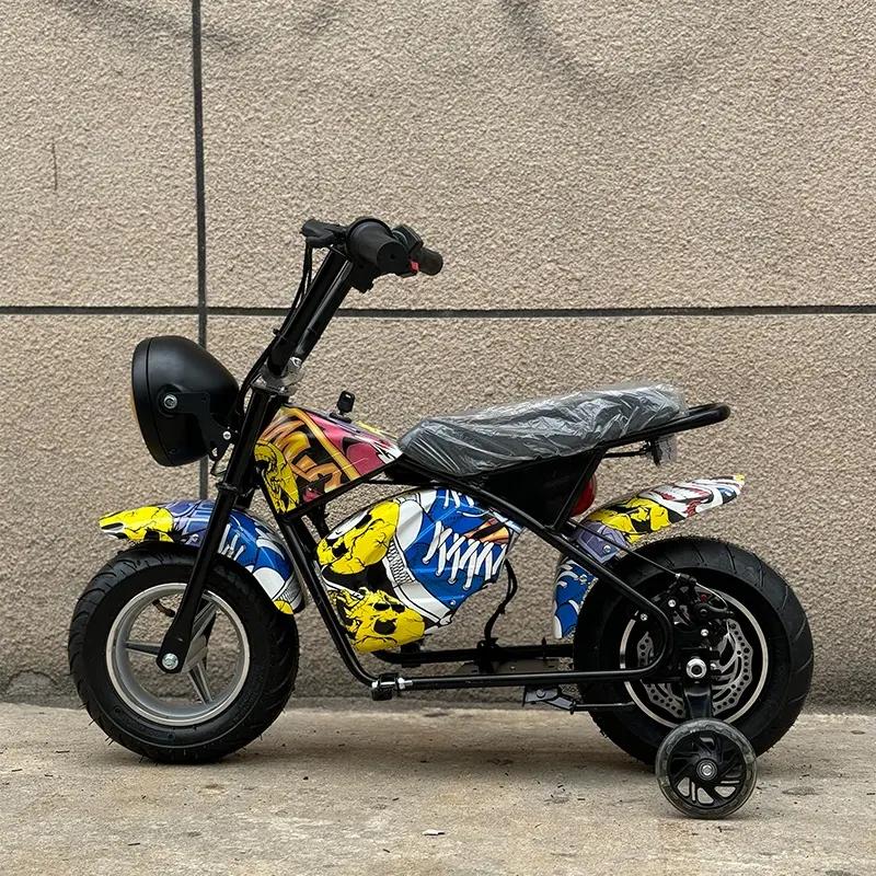 電動キッズピットバイク36V500W電動ミニモトクロスバイクスクーターディスクブレーキトレーニングホイール付き