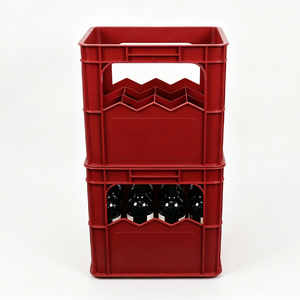 JOIN Caisse à bière en plastique robuste à 12 compartiments, avec trous de 85 mm, empilable, pour le transport de bouteilles d'eau, pour la logistique de brasserie et la circulation en gros - Product Image 2