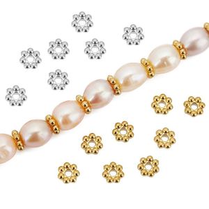 Stainless Steel Flower Spacer <b>Beads</b> 18K Gold Plated <b>For</b> <b>Bracelet</b> Making Jewelry Findings Components - Product Image 1