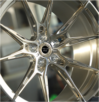 Hub Roda Mobil Penumpang YL 18-inci 5-lubang Finishing Poles Desain Cekung Dalam 18 - 24-inci Hub Roda Tempa