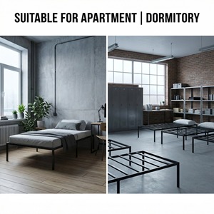 Letto Moderno in Metallo, Misura Singola 190x97cm, Reclinabile <span class=keywords><strong>Salvaspazio</strong></span>, Piattaforma Facile da Montare, Economico per Camera da Letto - Product Image 5