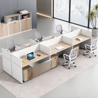 Poste de travail de bureau pour employés, bureaux doubles en forme de croix, cloisons pour quatre/six personnes, caissier, commercial
