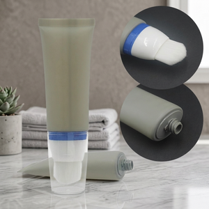Tube cosmétique en plastique souple de 30 mm de diamètre, 30 ml-60 ml, personnalisable avec impression offset couleur et tête de massage en silicone pour masque facial - Product Image 1