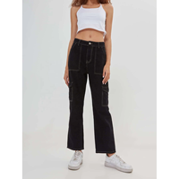 Pantalon Cargo Long pour femmes, poches Vintage, taille haute, Streetwear, Baggy décontracté, fabricant OEM