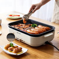 Poêle à griller électrique carrée de 3,5 L pour barbecue à usage domestique.