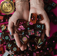 Stock en EE. UU., Mahjong de Lujo Acrílico, Juego de Mahjong Americano con 160 Fichas, Fichas de Mahjong Serie Joy, Fichas de Mahjong Personalizadas de 4 Capas