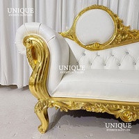 Luxuriöses 2-Sitzer Liebessofa Modernes Gold Königliches Thron-Sofa für Hochzeit Wohnzimmer Hotel Schlafzimmer Villen
