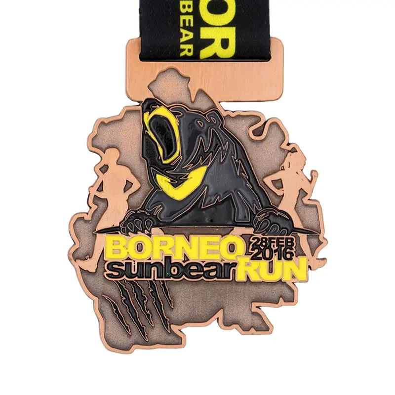 Finisher glowing Race medal Sports bling soft enamel Awards Medals with lanyard
